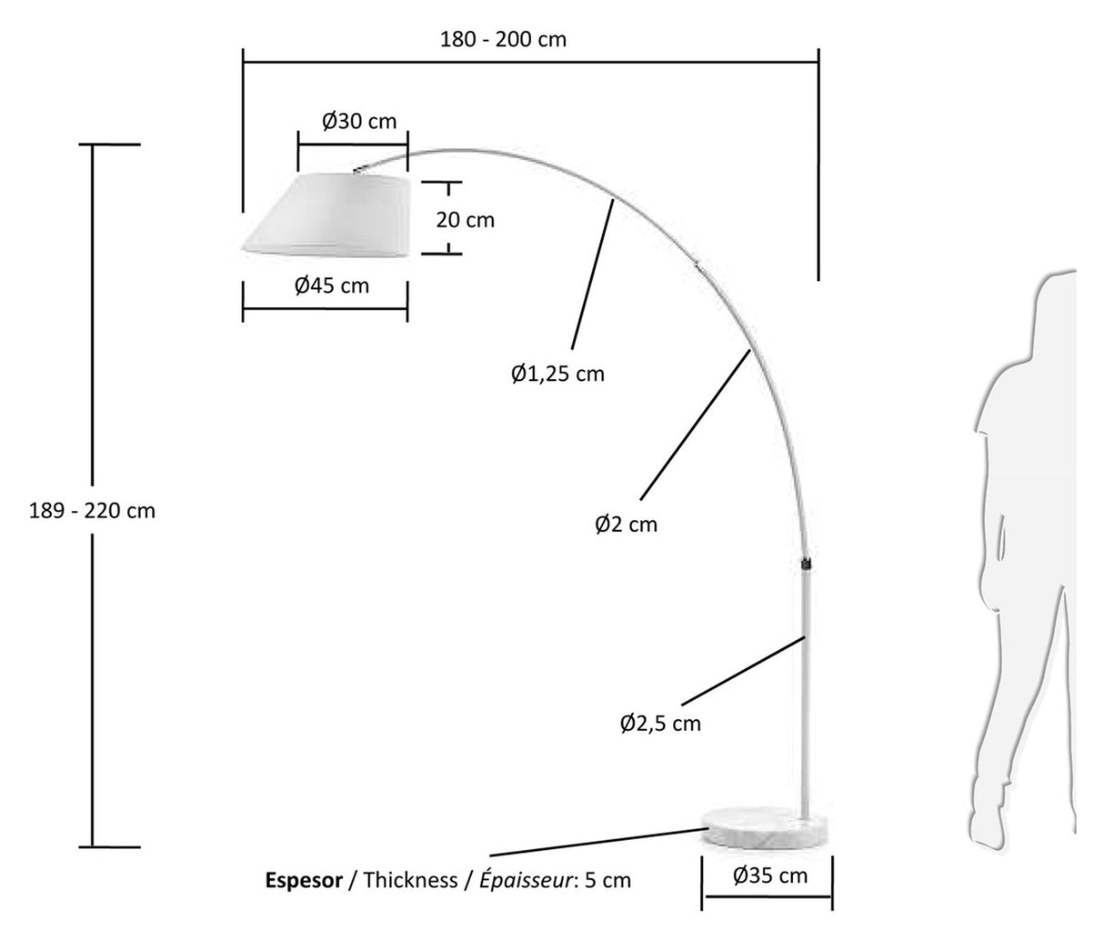 Can Floor lamp - White marble