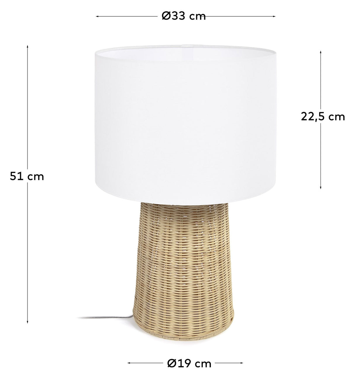 Kimjit Table lamp in rattan