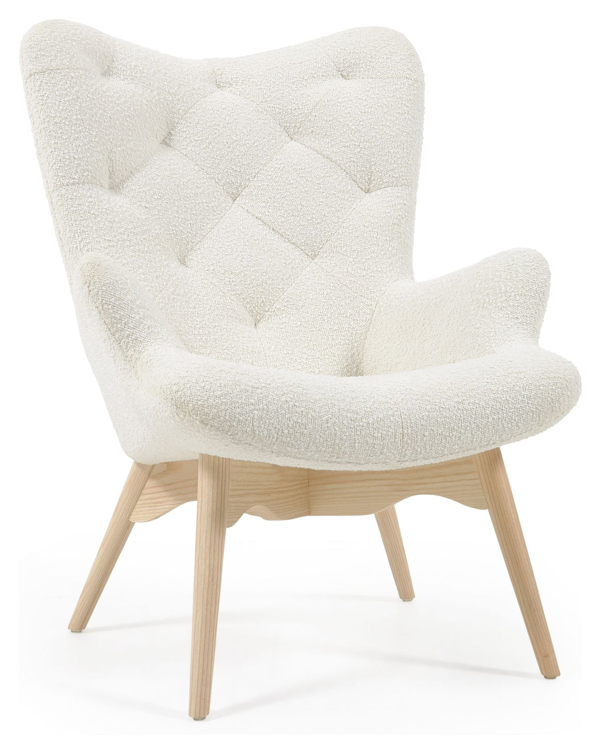 Kody Armchair, White lambskin look