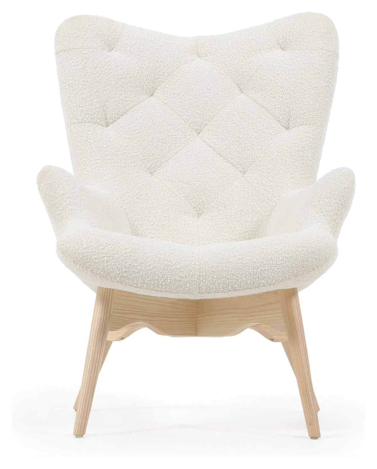 Kody Armchair, White lambskin look