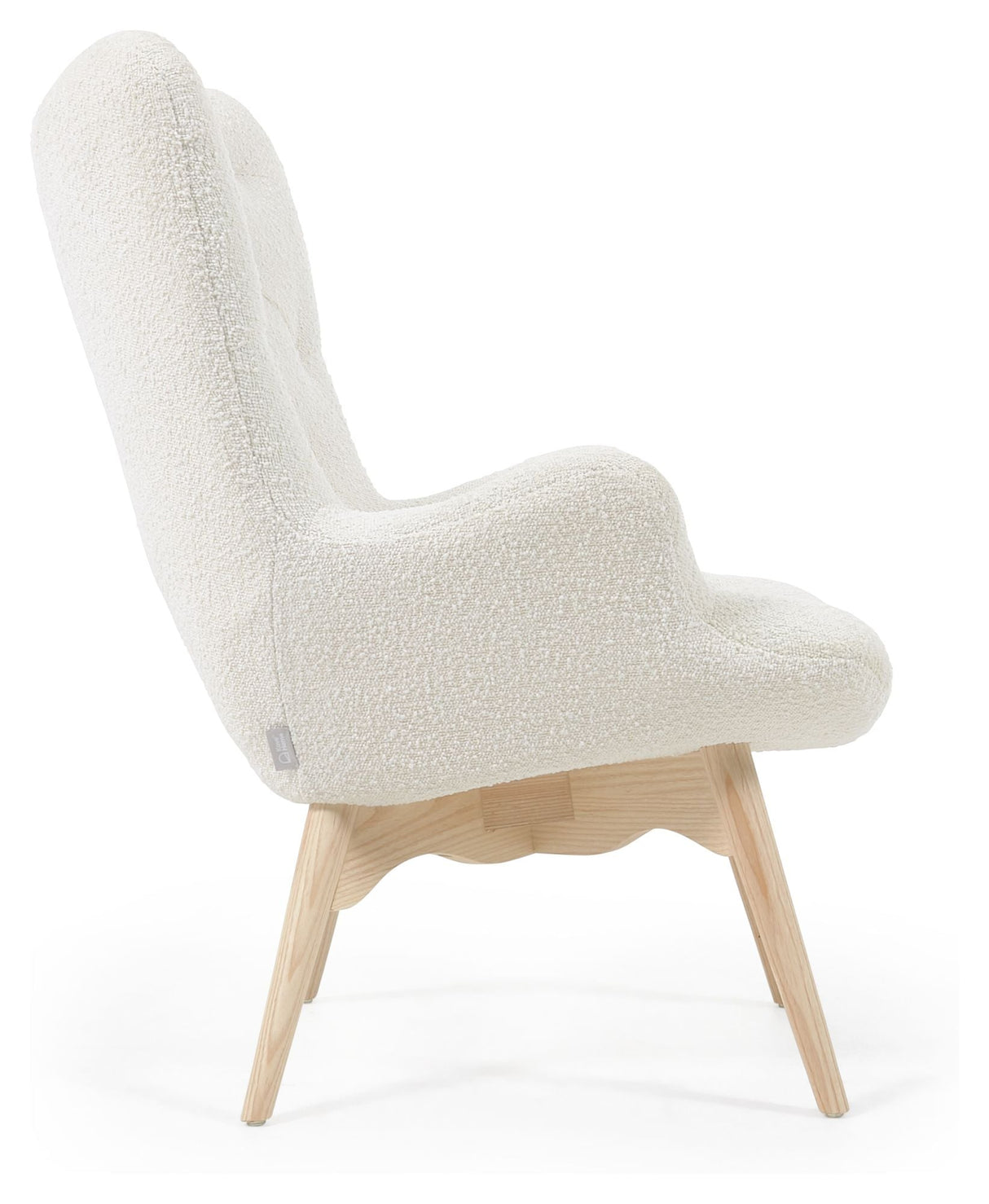 Kody Armchair, White lambskin look