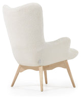 Kody Armchair, White lambskin look