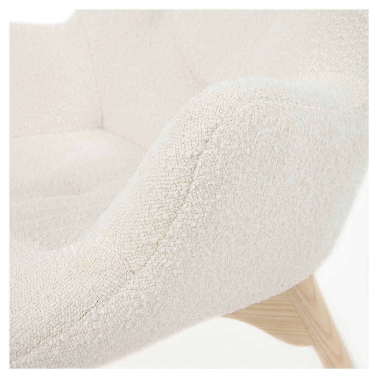 Kody Armchair, White lambskin look