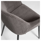 Konna Dining Chair, Dark Gray Velvet