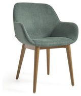 Konna Dining chair, Green chenille/Ask