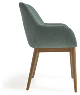 Konna Dining chair, Green chenille/Ask