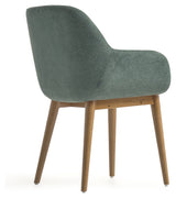 Konna Dining chair, Green chenille/Ask