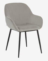 Konna Dining chair Light gray velvet