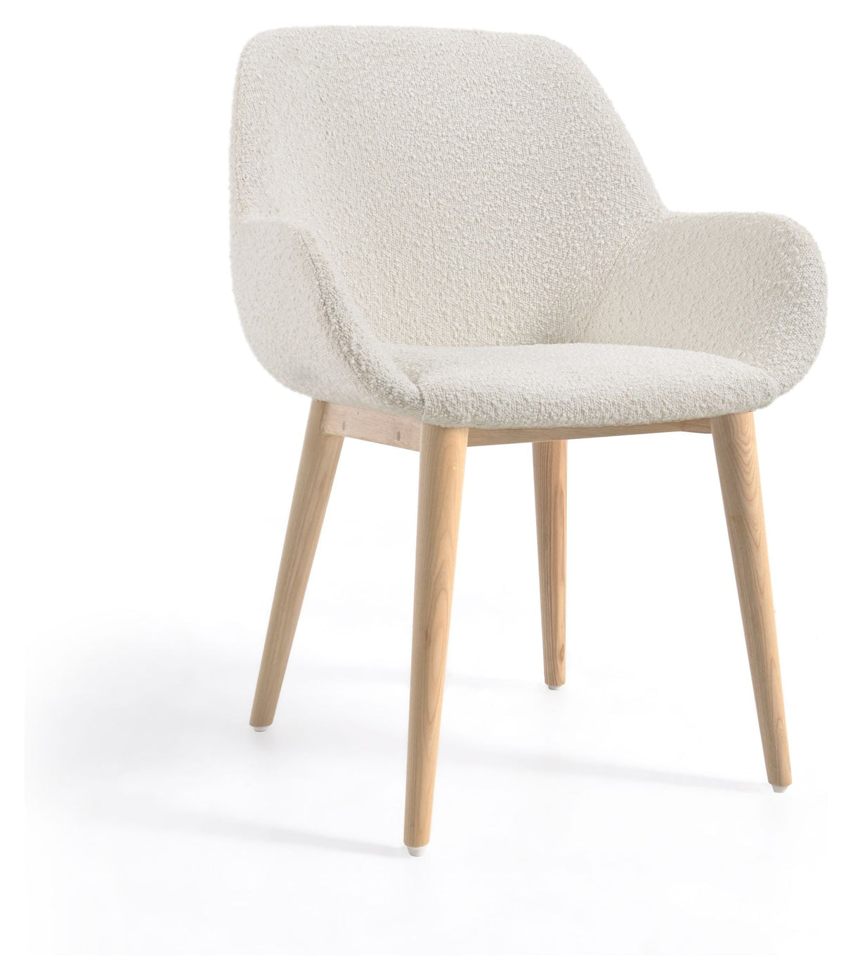 Konna Dining chair with white lambskin look/Ask