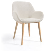 Konna Dining chair with white lambskin look/Ask