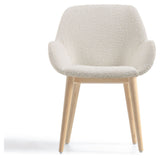 Konna Dining chair with white lambskin look/Ask