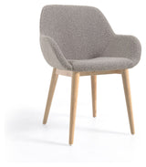 Konna Dining chair with light gray lambskin look/Ask