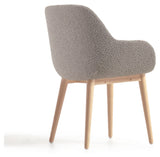 Konna Dining chair with light gray lambskin look/Ask