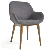 Konna Dining chair, Dark gray chenille/Ask