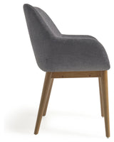 Konna Dining chair, Dark gray chenille/Ask