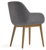 Konna Dining chair, Dark gray chenille/Ask