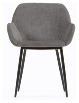 Konna Dining chair, Dark gray chenille/Black steel legs