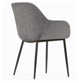 Konna Dining chair, Dark gray chenille/Black steel legs