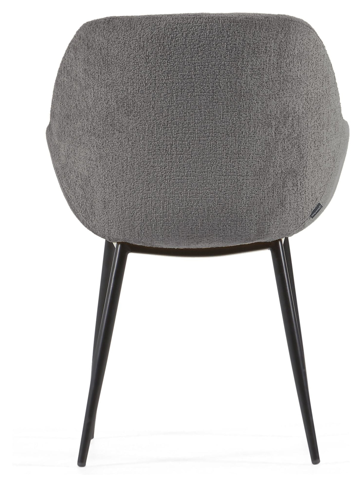 Konna Dining chair, Dark gray chenille/Black steel legs