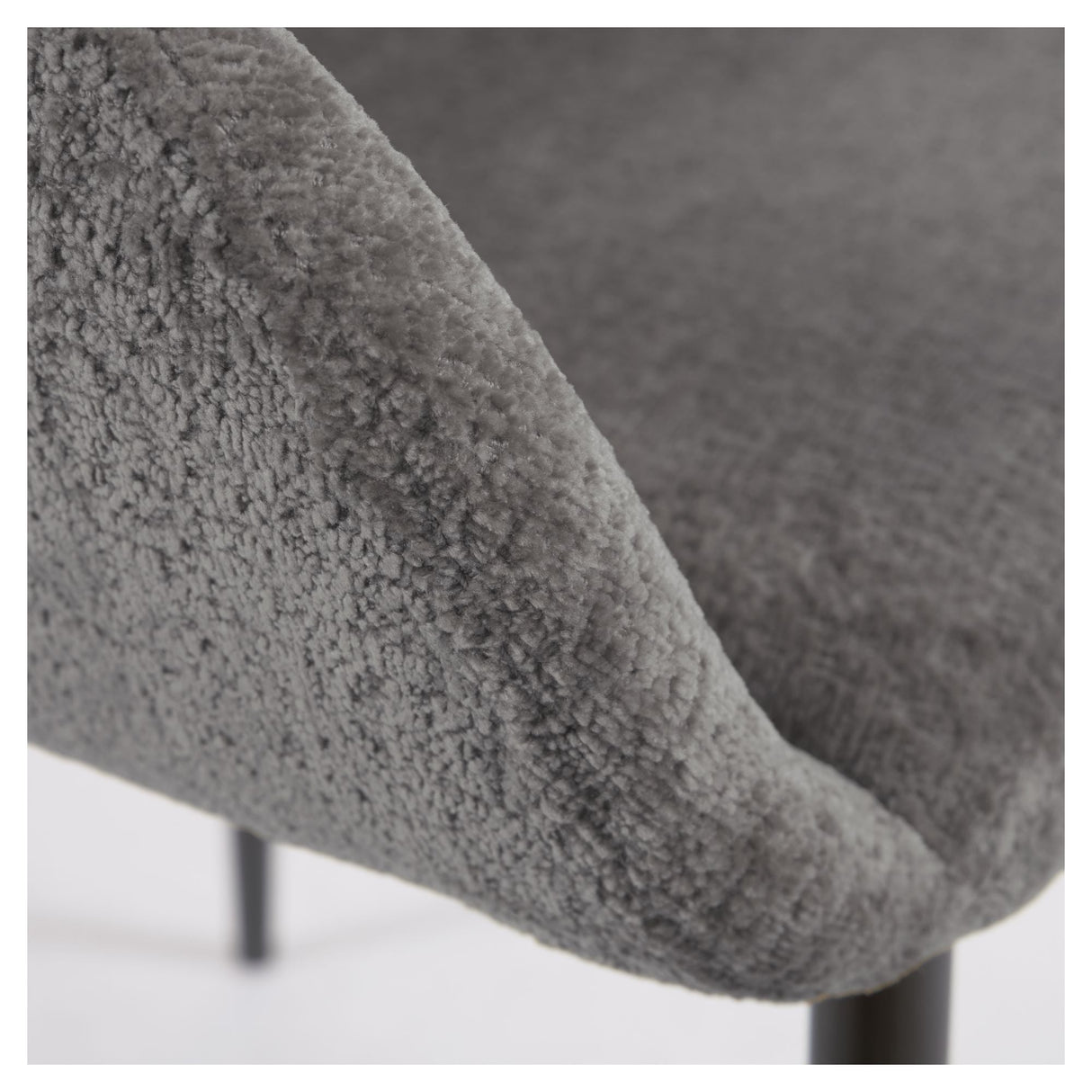 Konna Dining chair, Dark gray chenille/Black steel legs