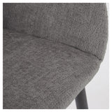 Konna Dining chair, Dark gray chenille/Black steel legs