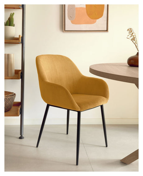 Konna Dining chair, Mustard Velvet