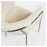 Konnie Dining Chair, White Teddy/Copper