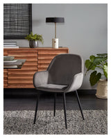 Koon Dining chair, Gray velvet