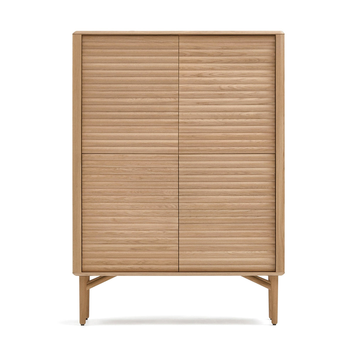 Lenon High sideboard in solid wood and oak veneer