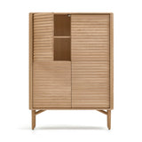 Lenon High sideboard in solid wood and oak veneer