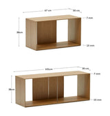 Litto Shelf set of 4 modules, Oak veneer, 168x76