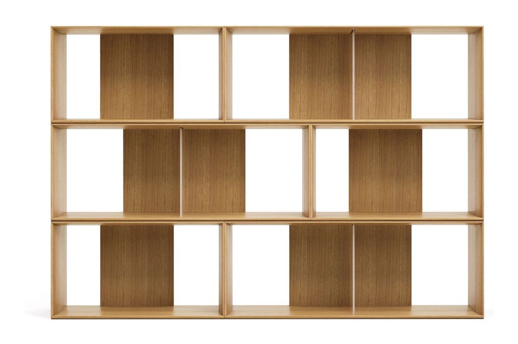 Litto Shelving set of 6 modules, Oak veneer, 168x114