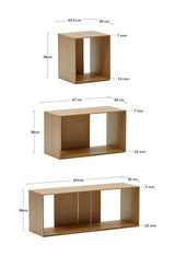 Litto Shelf set of 9 modules, Oak veneer, 202x114