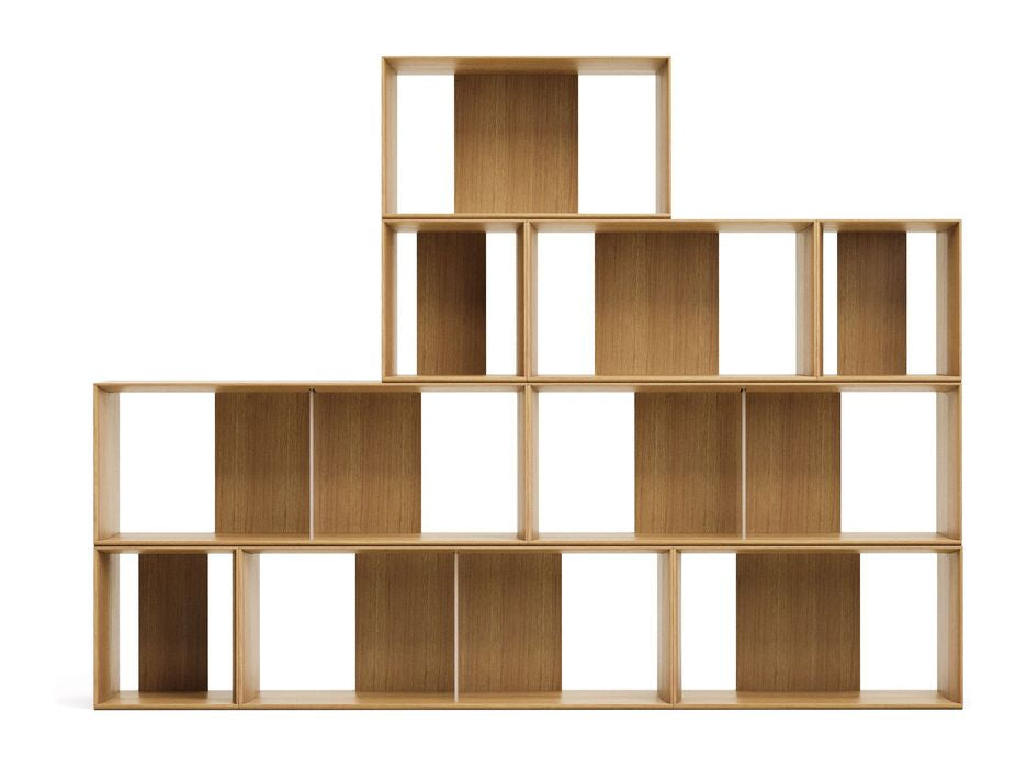 Litto Shelf set of 9 modules, Oak veneer, 202x114