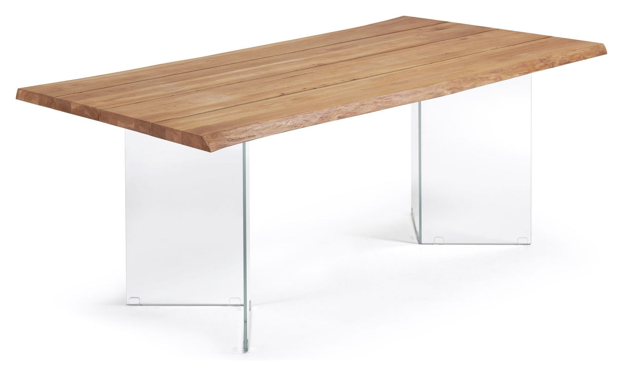 Lotty Dining table with glass legs, 180x100