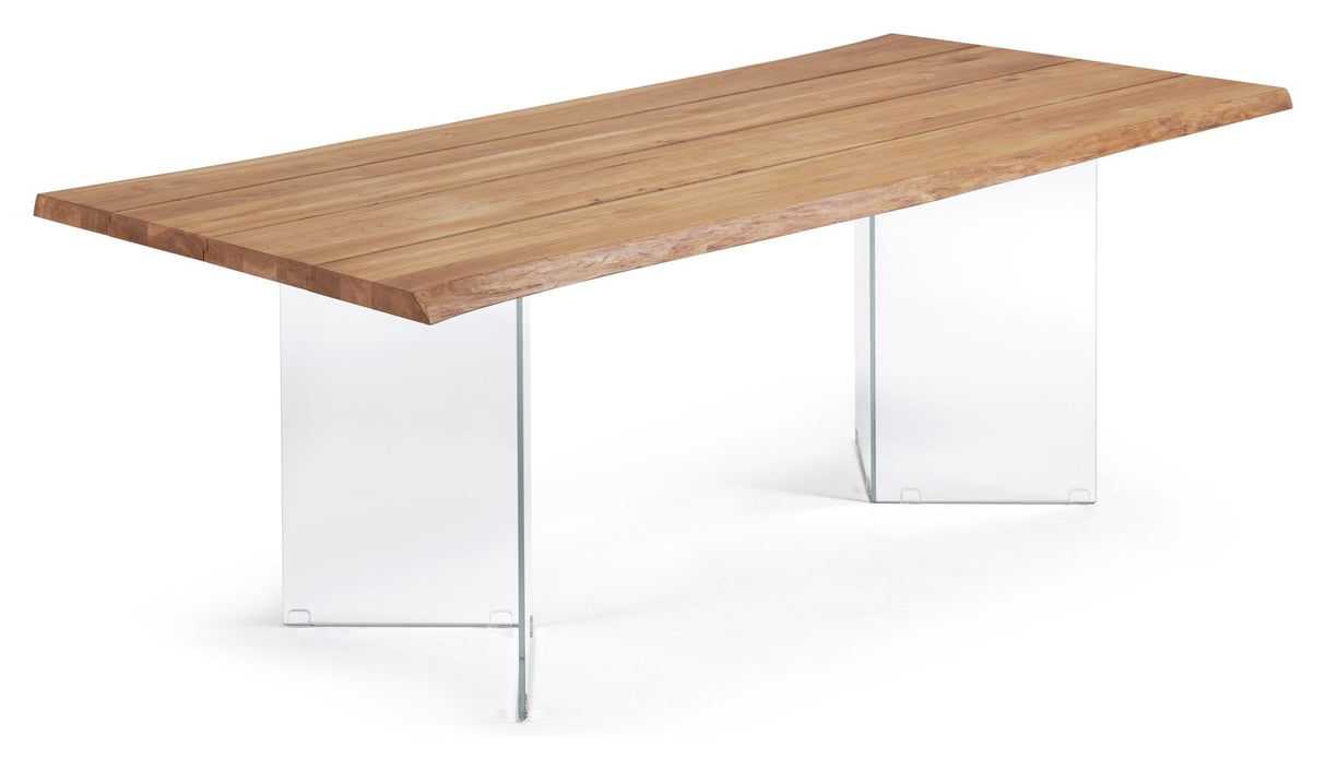 Lotty Dining table with glass legs, 220x100