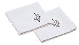 Mada Cotton wipes with brown flower embroidery, Set of 2 pieces