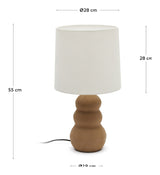 Madsen Table lamp with white screen, Terracotta