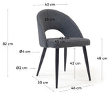 Mael Dining Chair, Dark Gray/Black