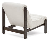 Magira Armchair, White Shearling, Solid Oak