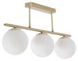 Mahala Ceiling Lamp, 3 x Frosted Glass/Brass Finish