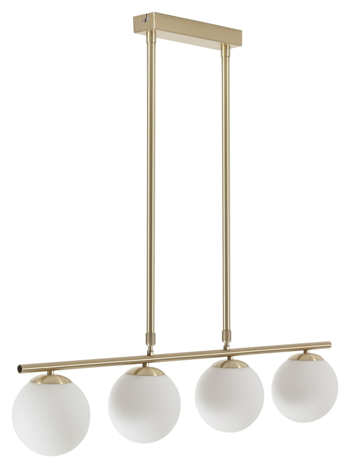 Mahala Ceiling Lamp, 4 x Frosted Glass/Brass Finish