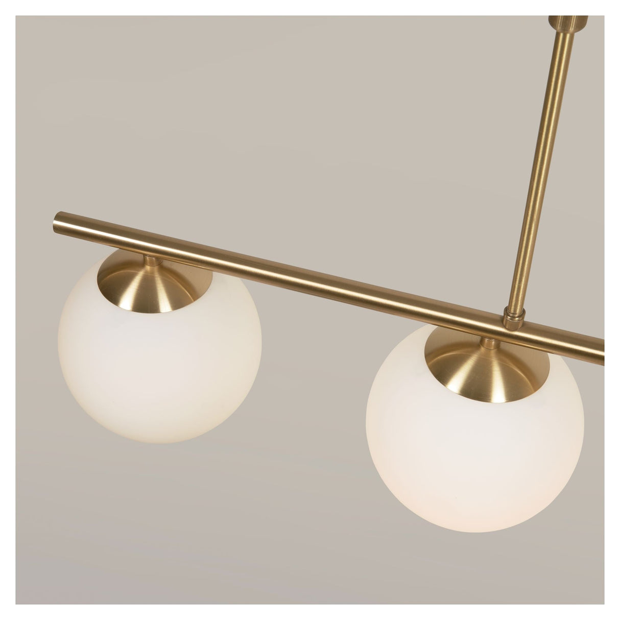 Mahala Ceiling Lamp, 4 x Frosted Glass/Brass Finish