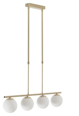 Mahala Ceiling Lamp, 4 x Frosted Glass/Brass Finish