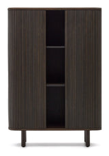 Mailen High Sideboard with 2 doors, Ash veneer/Dark finish, 110x140