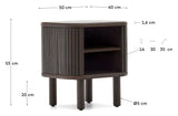 Mailen Bedside table, Ash veneer/Dark finish, 50x55