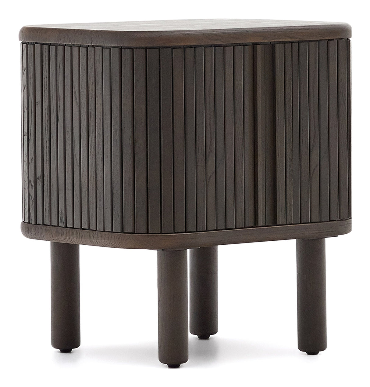 Mailen Bedside table, Ash veneer/Dark finish, 50x55