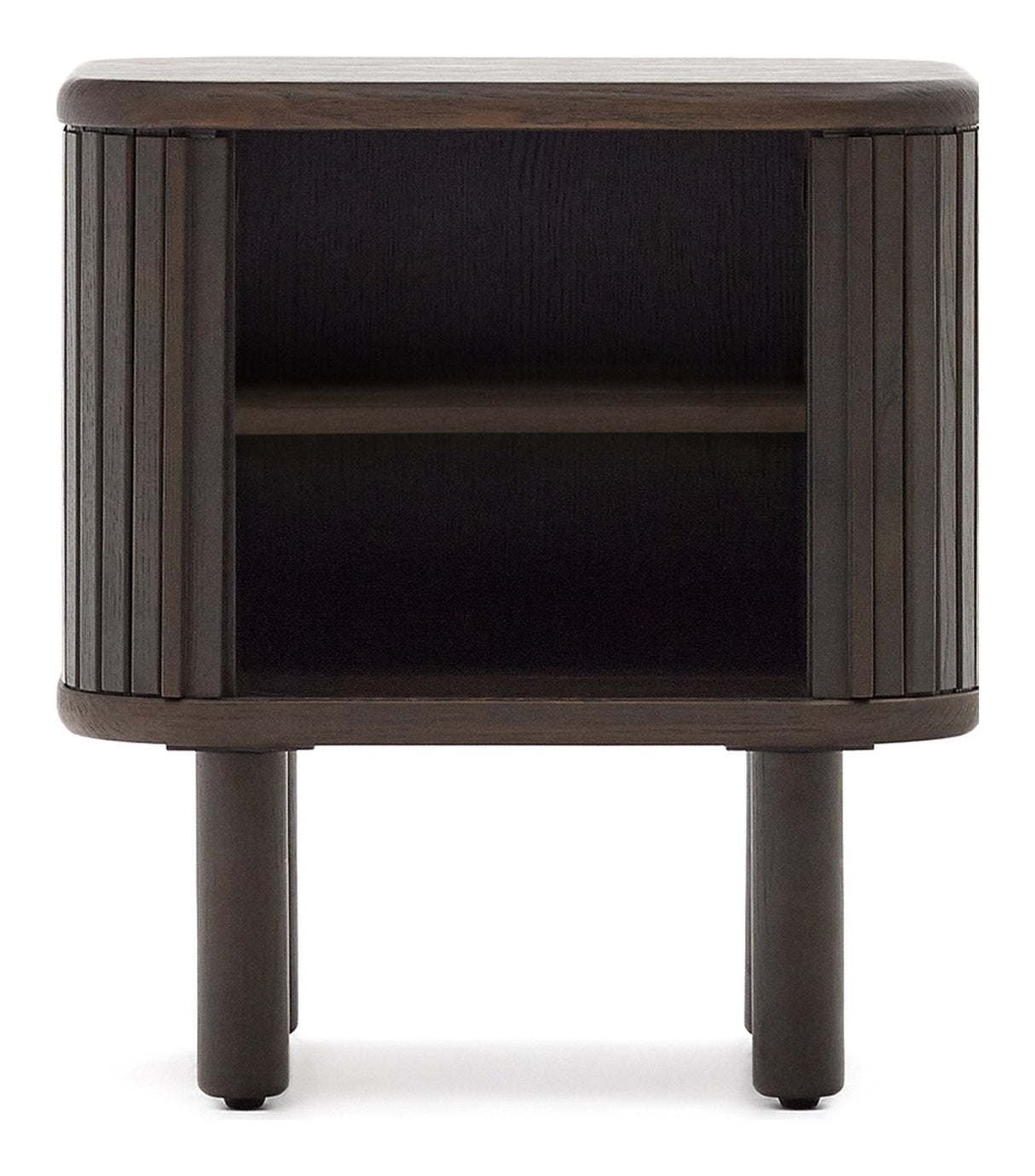 Mailen Bedside table, Ash veneer/Dark finish, 50x55