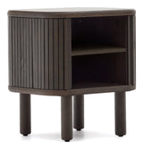 Mailen Bedside table, Ash veneer/Dark finish, 50x55