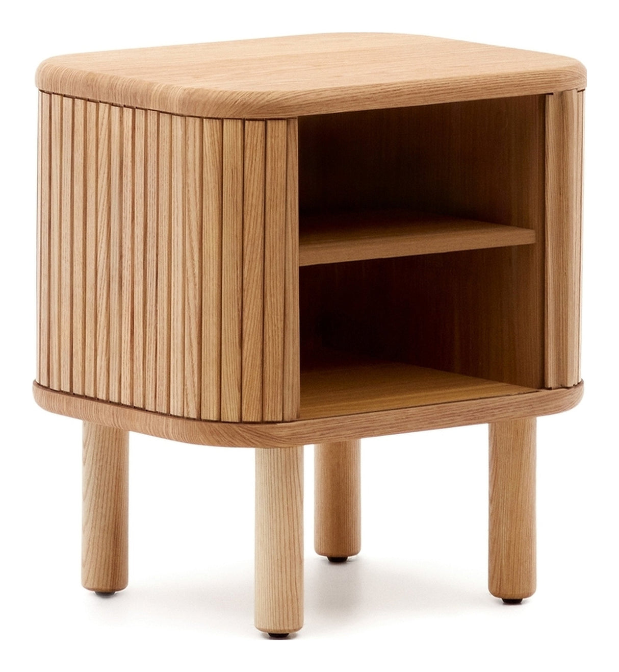 Mailen Bedside table, Ash veneer/Natural finish, 50x55